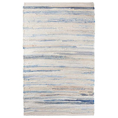 Denim Rag Handwoven Cotton Rug - Blue, 2' 6" x 8' Runner