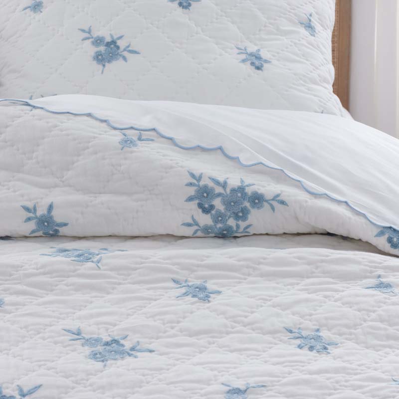 Brinda Floral Quilted Sham - White, Standard