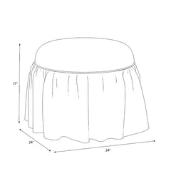 Velvet Ruffle Ottoman - Pearl