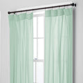 Chambray Voile Yarn-Dyed Ring Top Window Curtain - Lily Green