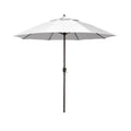 Round Outdoor Patio Umbrella, Aluminum with Auto Tilt Crank - Bronze Finish, Natural, 7.5'