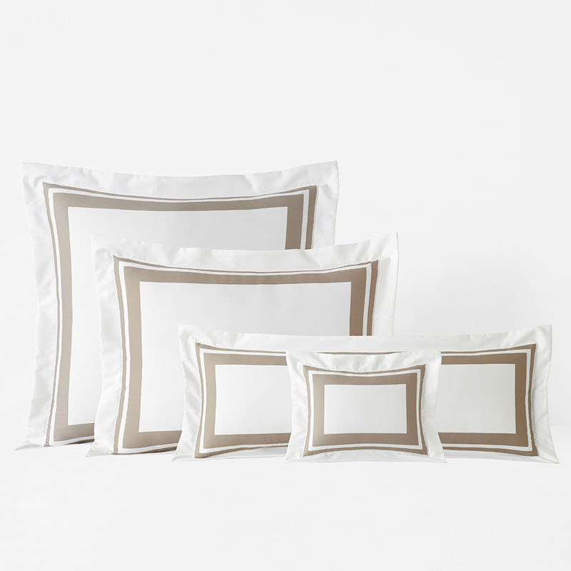Double Border Premium Smooth Supima® Cotton Wrinkle-Free Sateen Sham - Light Birch, King