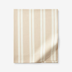 Tailored Stripes and Plaids Classic Cool Cotton Percale Flat Bed Sheet - Wide Stripe Gold, Full