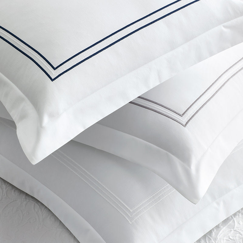 Dorset Stripe Luxe Smooth Egyptian Cotton Sateen Pillowcase Set - Blue, King