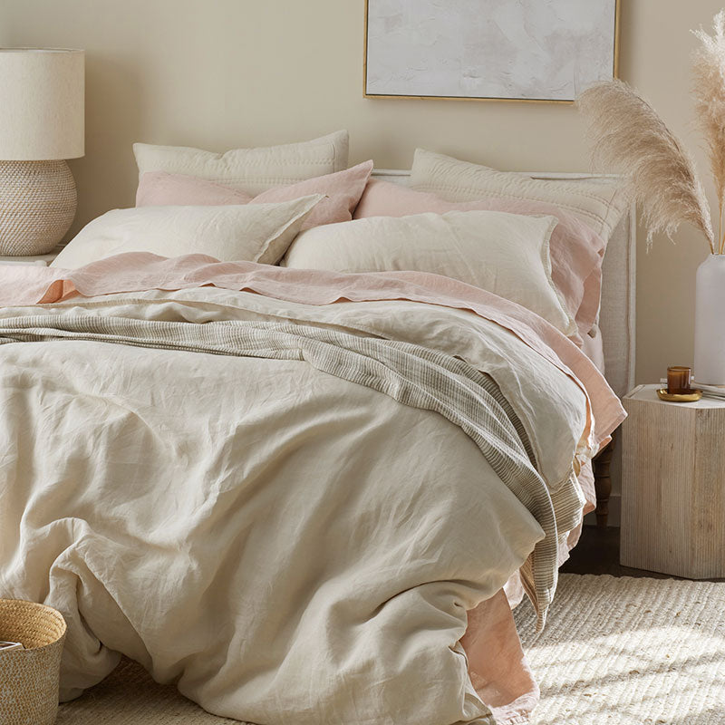Premium Breathable Washed Linen Solid Sham - Parchment, Euro
