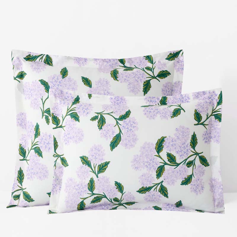 Hydrangea Classic Cool Cotton Percale Sham - Lilac, King