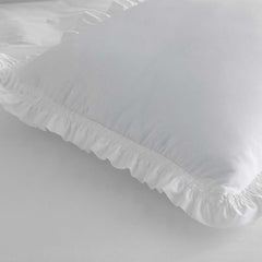 Solid Ruffle Garment Washed Cotton Percale Sham - White, Standard