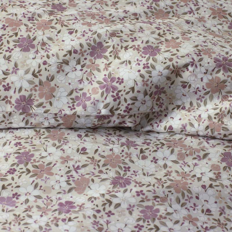 Joyful Floral Classic Smooth Sateen Comforter - Beige, Twin/Twin XL