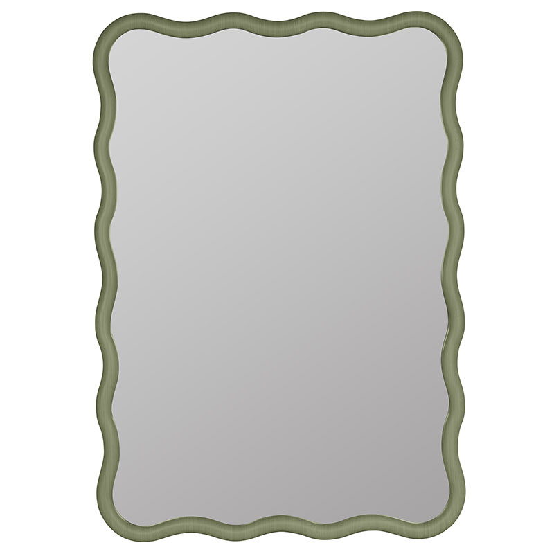 Wave Rectangle Wall Mirror - Sage