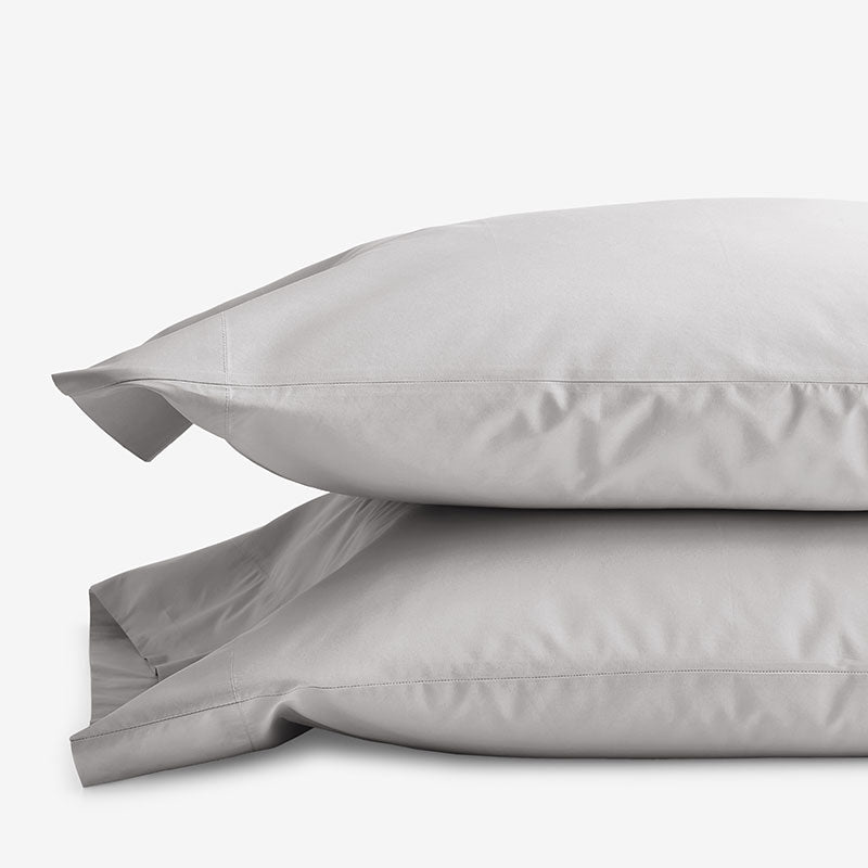 Classic Cool Cotton Percale Pillowcase Set - Gray Smoke, Standard