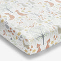Forest Animals Classic Cool Organic Cotton Percale Fitted Crib Sheet - Ivory Multi