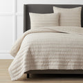 Premium Breathable Washed Linen Solid Quilt - Linen, Full/Queen