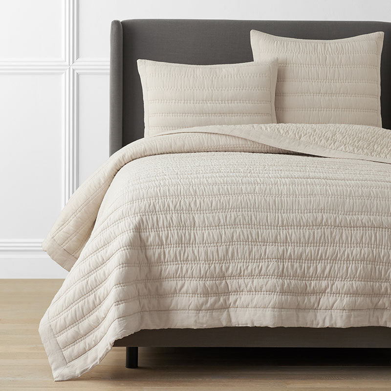 Premium Breathable Washed Linen Solid Quilt - Linen, King/Cal King