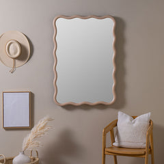 Wave Rectangle Wall Mirror - Denim