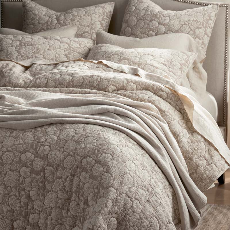 Kyla Floral Quilted Sham - Beige, Standard