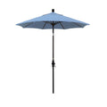 Round Outdoor Patio Umbrella, Fiberglass with Twist Tilt - Bronze Finish, Air Blue, 7.5'