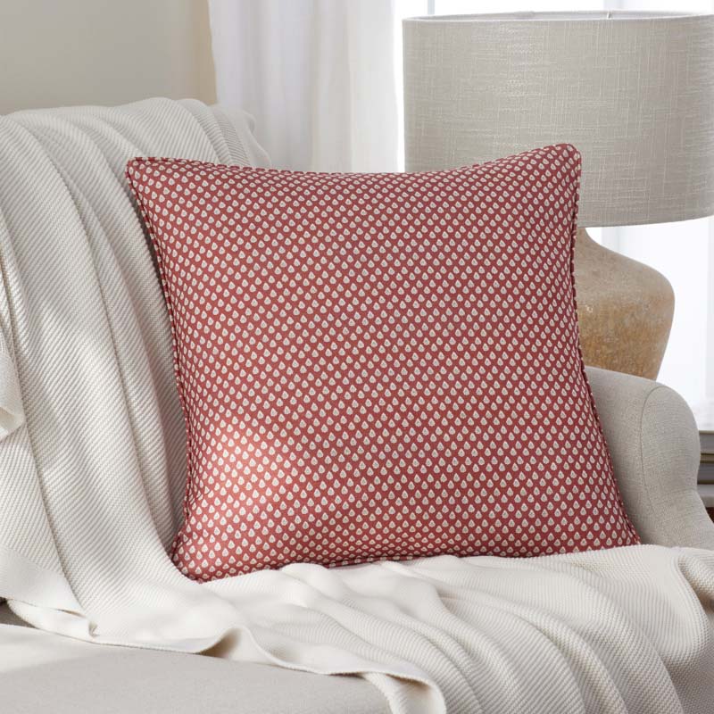 Jiya Reversible Decorative Square Pillow Cover - Red Multi, 20 in. x 20 in.