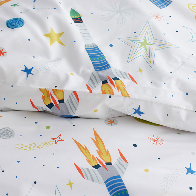 Outerspace Classic Cool Organic Cotton Percale Sham - White Multi, Standard