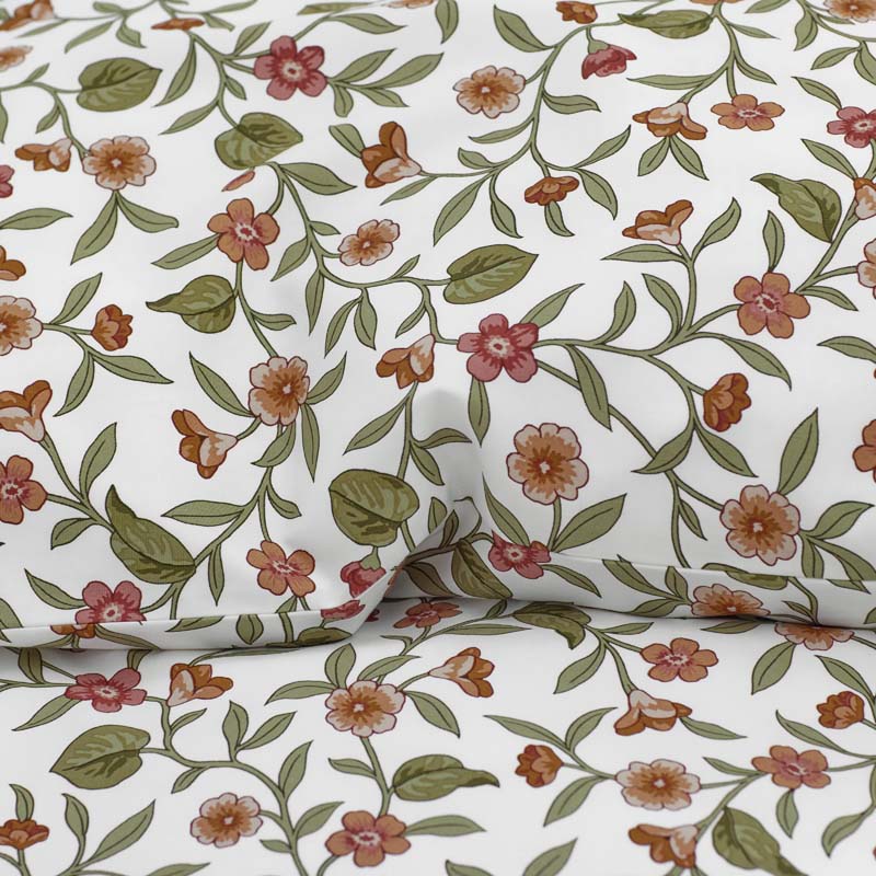 Garden Florals Premium Smooth Wrinkle-Free Sateen Flat Bed Sheet - Cream Multi, Full