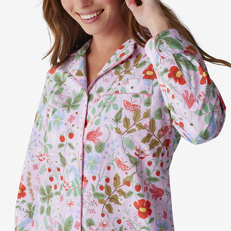 Poplin Women's Nightshirt - Strawberry Fields, XS