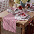 Flowers & Plaid Yarn-Dyed Reversible Table Runner - Red Multi, 16 in. x 108 in.