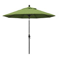 Round Outdoor Patio Umbrella, Fiberglass with Twist Tilt - Black Finish, Ginkgo, 9'
