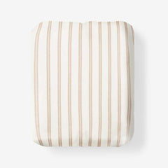 Tailored Stripes and Plaids Classic Cool Cotton Percale Fitted Bed Sheet - Narrow Stripe Gold, King