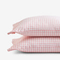 Gingham Classic Cool Organic Cotton Percale Pillowcase Set - Petal Pink, Standard