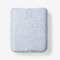Jacquard Leaf Yarn-Dyed Premium Smooth Supima® Cotton Wrinkle-Free Sateen Fitted Bed Sheet - Blue Shadow, Full