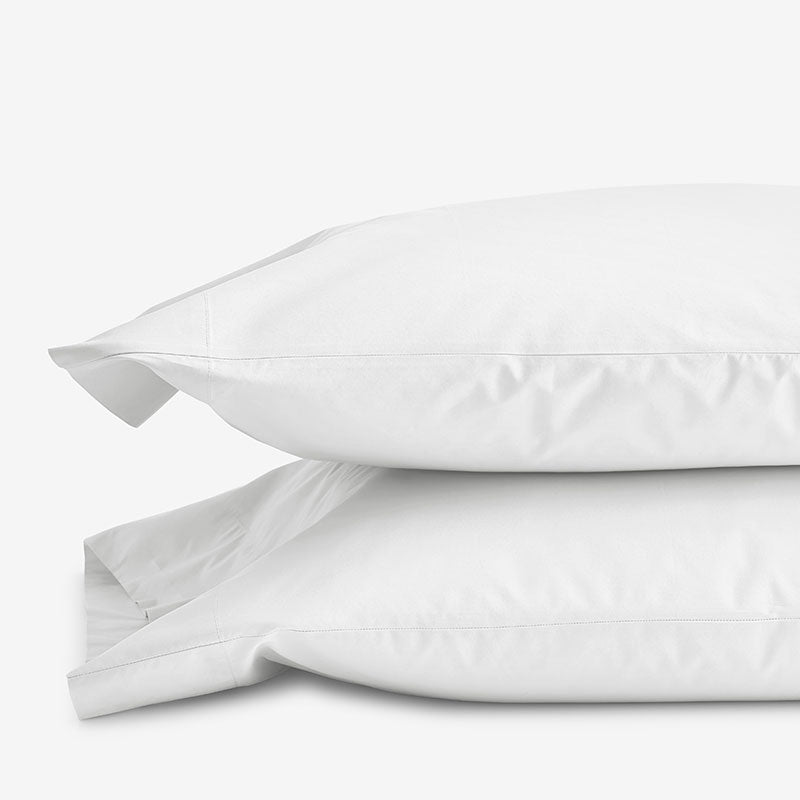 Classic Cool Cotton Percale Pillowcase Set - White, King