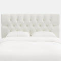 Park Tufted Textured Linen Headboard - White, Full
