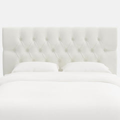 Park Tufted Textured Linen Headboard - White, Queen