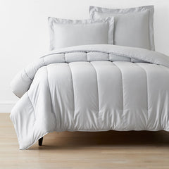 Classic Smooth Sateen Solid Comforter - Light Gray, Full/Queen