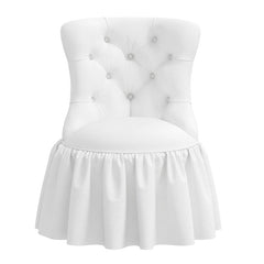 Velvet Ruffle Chair - White