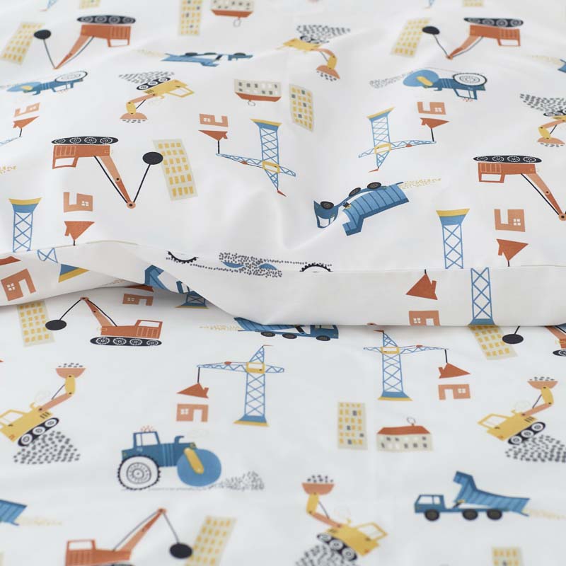 City Builders Classic Cool Organic Cotton Percale Comforter Set - White Multi, Twin/Twin XL
