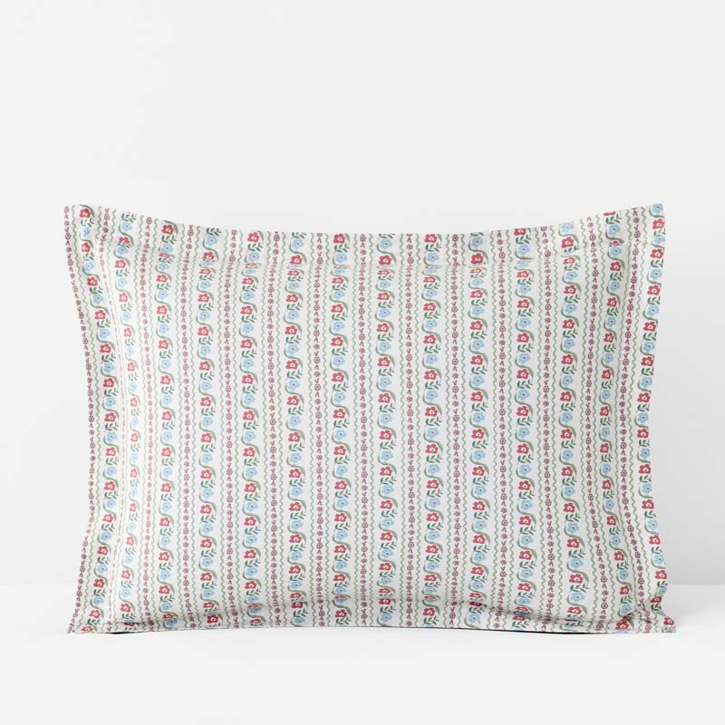 Delphine Classic Cool Cotton Percale Sham - Ivory Multi, King