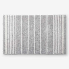 Plush Spa Stripe Bath Rug - Dark Gray, 17 in. x 24 in.