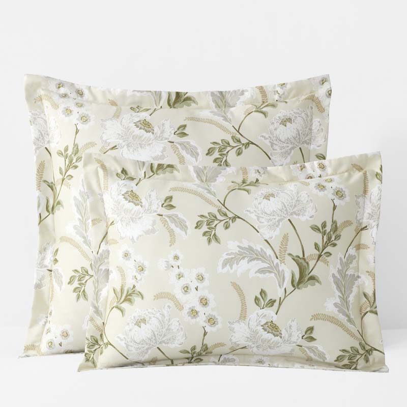 Tranquil Blossom Premium Smooth Wrinkle-Free Sateen Sham - Antique Beige, Standard