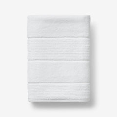 Textured Stripe Bath Towel - White
