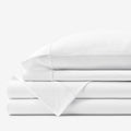 T-Shirt Soft Jersey Knit Bed Sheet Set - White, Queen