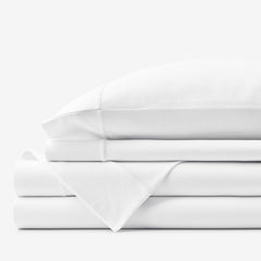 T-Shirt Soft Jersey Knit Bed Sheet Set - White, Full