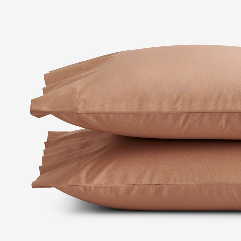 Classic Cool Cotton Percale Pillowcase Set - Clay, Standard