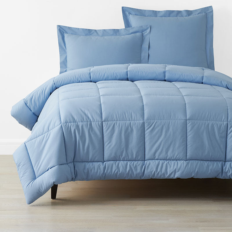 Classic Cool Cotton Percale Comforter - Porcelain Blue, Full/Queen