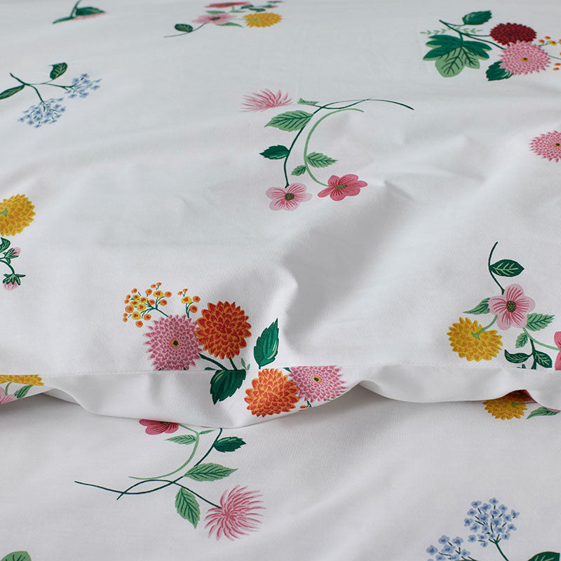 Ditsy Dahlia Classic Cool Cotton Percale Comforter - White Multi, King/Cal. King