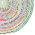 Garden Stripe Reversible Braided Cotton Rug - Blue, 5' x 5' Round