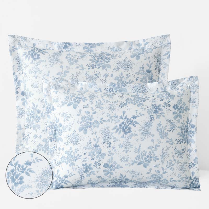 Whisper Fleur Premium Smooth Wrinkle-Free Sateen Sham - Blue Mist, King