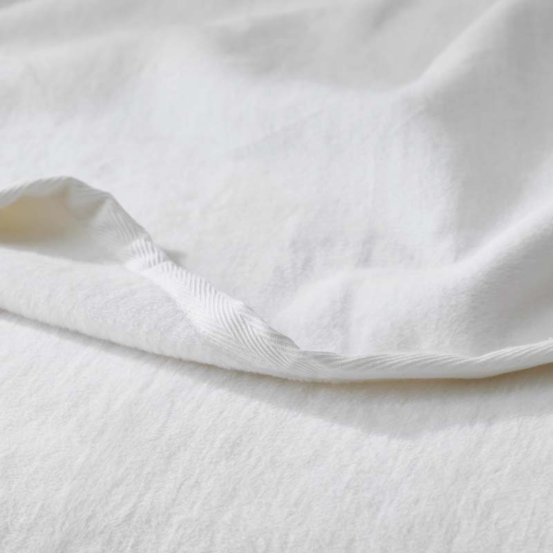 Cotton/Acrylic Fleece Blanket - White, Full/Queen