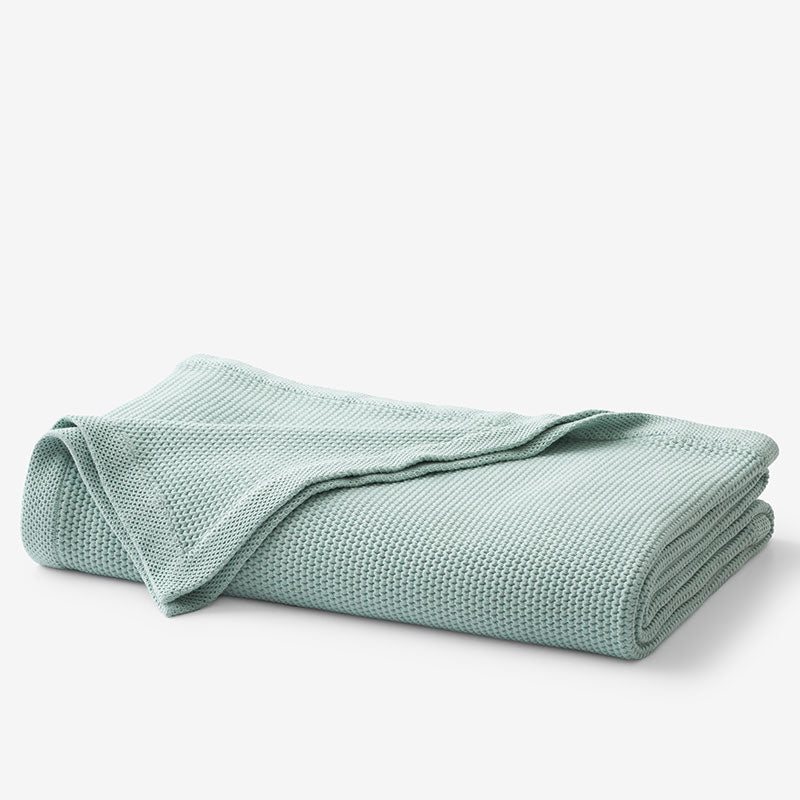 Garter Stitch Blanket - Cloud Blue, Full/Queen