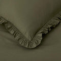 Solid Ruffle Garment Washed Cotton Percale Pillowcase Set - Olive, Standard
