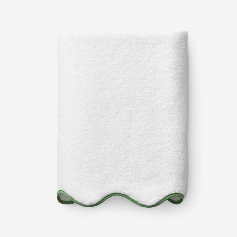 Scalloped Edge Bath Towel - Green
